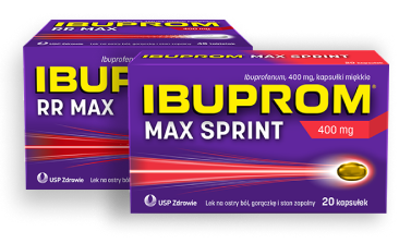 packshoty ibuprom max sprint i ibuprom RR max obok siebie